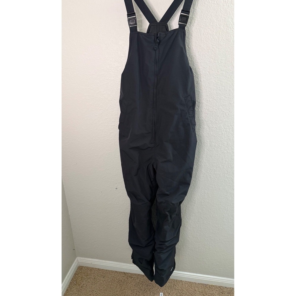Lands End Kids Black Insulated Snow Bib Overalls Size 16H Ski Pants Grow a Long